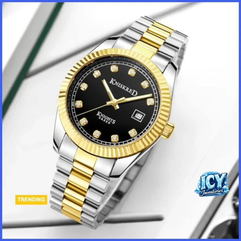 Men's Dress Watch with Solid Stainless Steel Band, Water Resistant